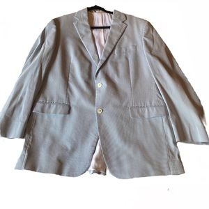 Lauren Ralph Lauren Sports Coat Blazer Blue & White Striped Size 43R